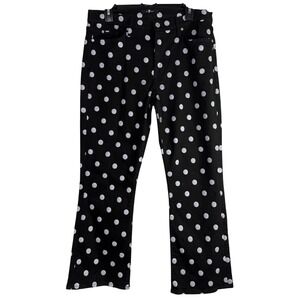 7 For All Mankind Black Polka Dot Wide Leg Jeans